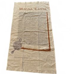 VINTAGE Magna Carta tea towel 1970'S