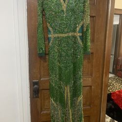 Beautiful Gold Green Dress 