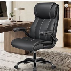 COOLHUT Big and Tall Office Chair 350LBS, Comfy Heavy Duty Executive Desk Chair with Adjustable Lumbar Support, Higth Back Computer Home Office Chair 