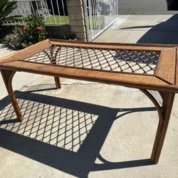 Mid Century Bamboo Dining Table With 2 Matching Chairs $327.00