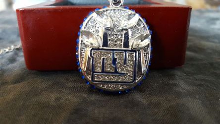 New York Giants Super Bowl Championship Necklace 2000 2001 with 18" Chain