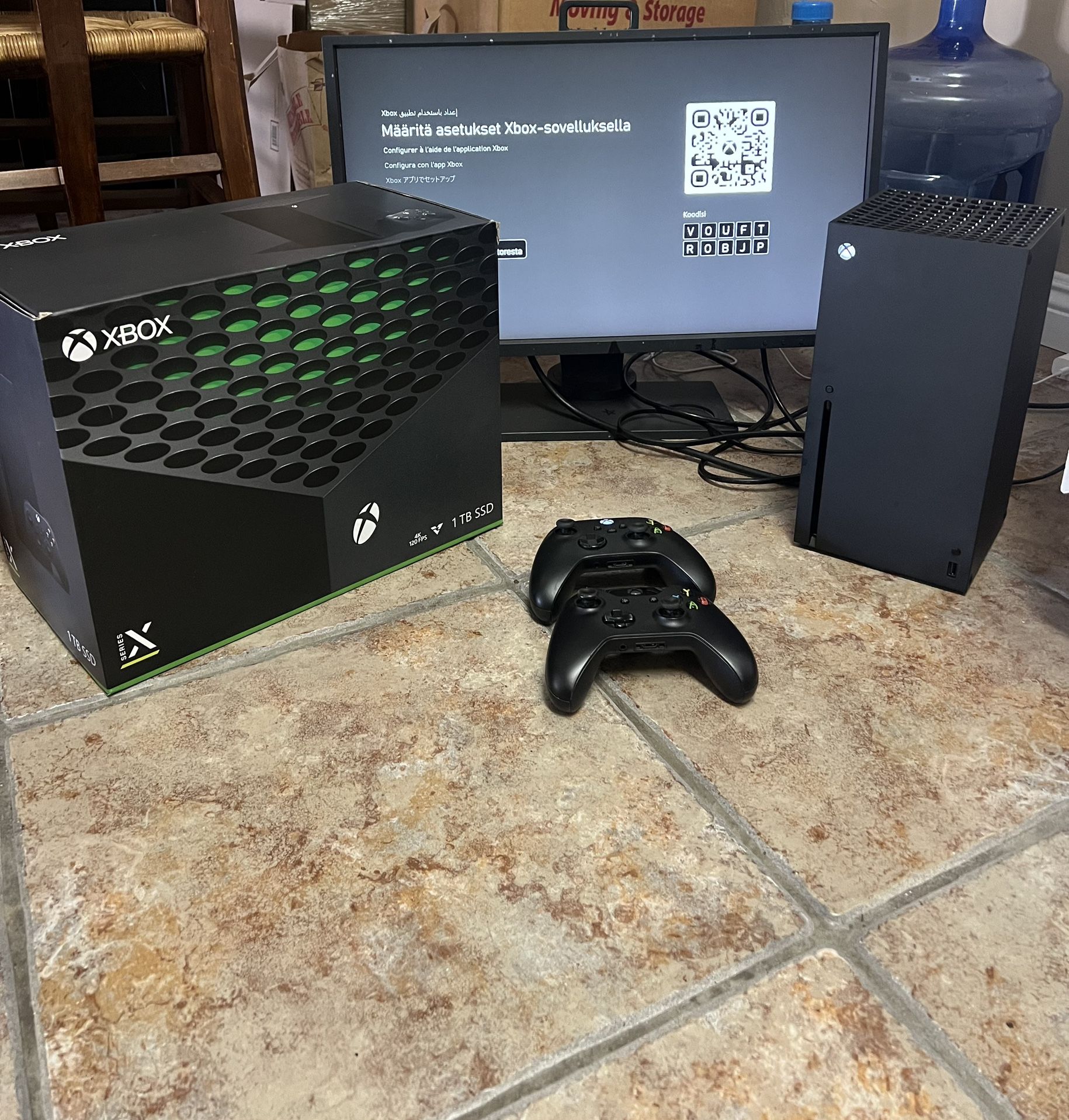 Xbox Series X With Two Controllers