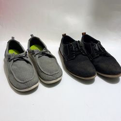 Boy/ Young Men size 6 Sonoma black dress shoes and grey casual boat shoes