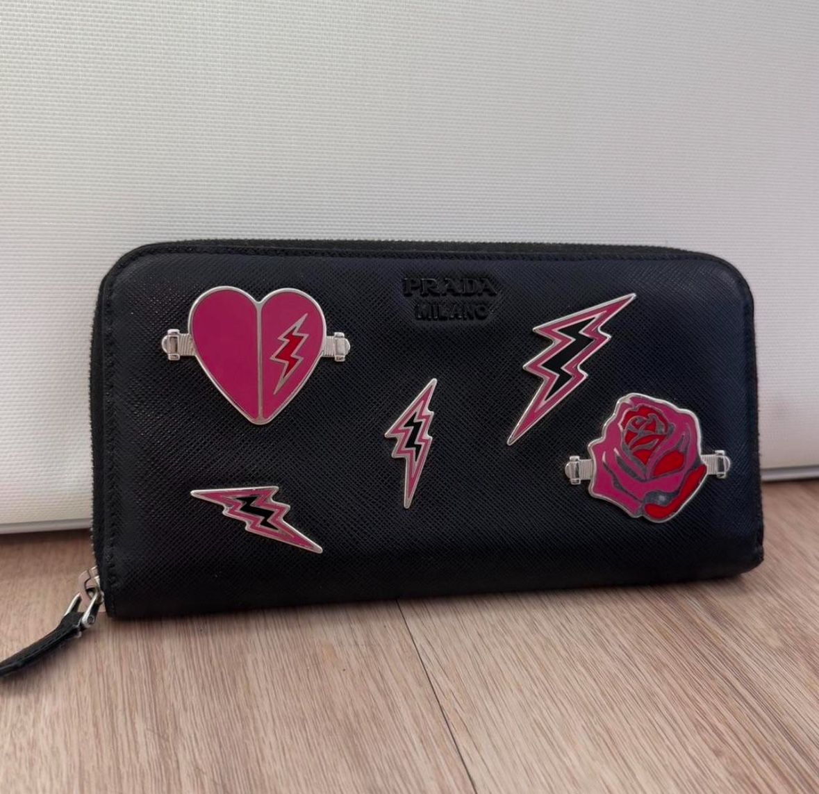 Prada Milano Embellished Leather Wallet