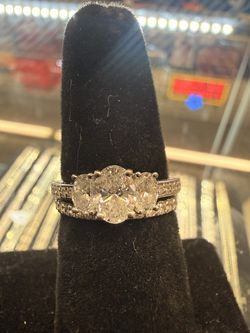 14KT White Gold Engagement Set 41118-1