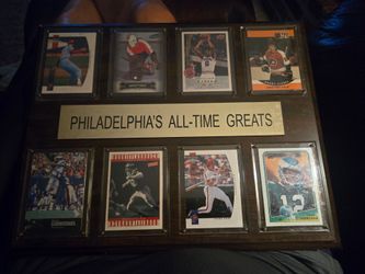 Wooden plaque of phillys sports greats