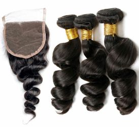 14", 16", 18" Peruvian Loose Wave with 14" lace closure for $147