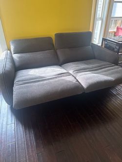 Gray Fabric Reclining Sofa