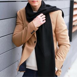 New Classic Winter Scarf Long Plain Stylish Soft Scarf Black
