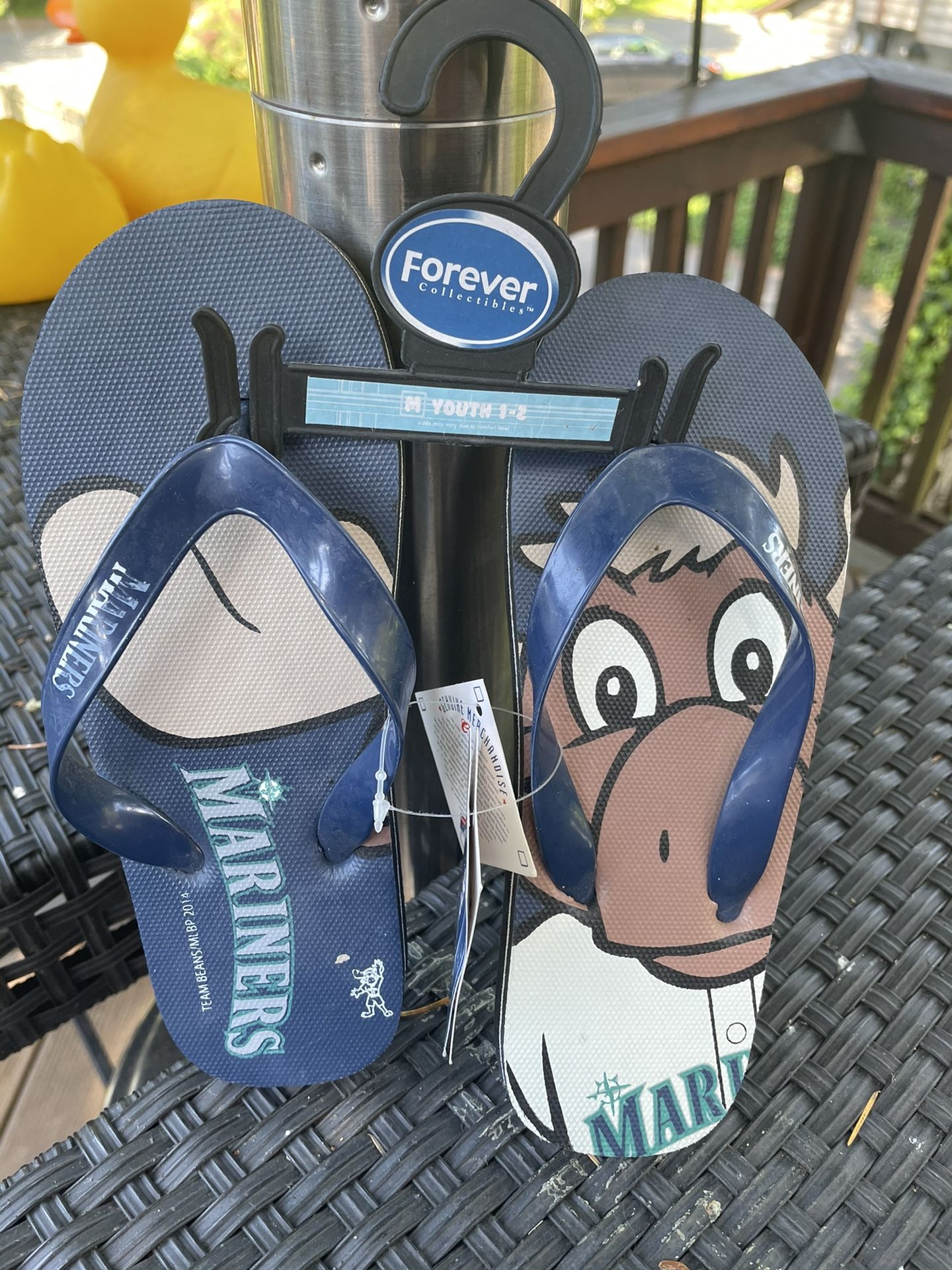 Seattle Mariner Moose Flip Flops