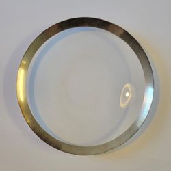 Clear Glass Plate/dish/bowl/platter 13 Inch diameter With Silver Trim Around The Edge.