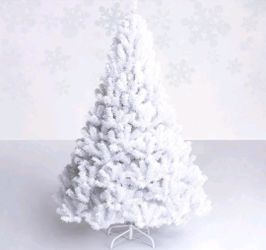 0047 Costway 6ft Snow Flocked Hinged Artificial Tree