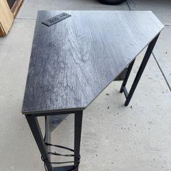 Charcoal 2-Tier Corner Desk w/ Outlets & USB’s. Computer desk for Home Office
