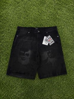 Asaali denim shorts black