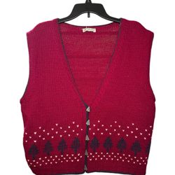 Vintage Christmas Tree Sweater Vest