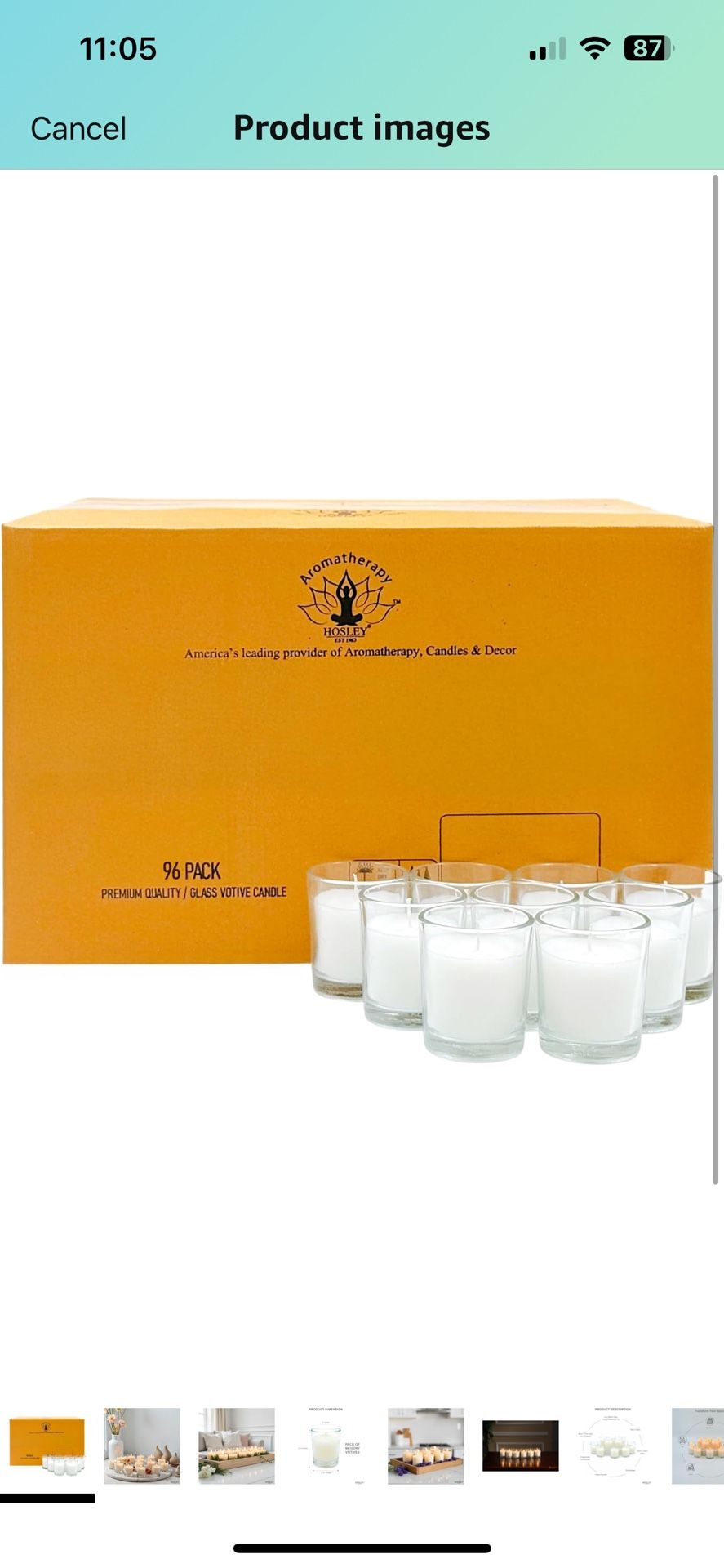 96 Ivory votive candles