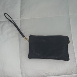 leather wristlet/purse w/gold hardware