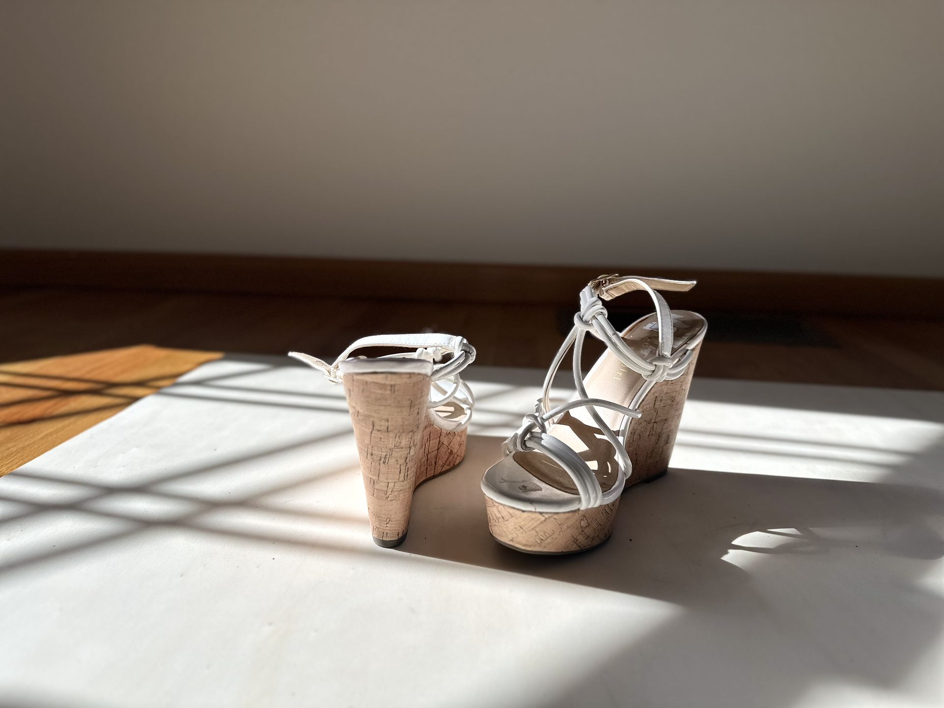 White Wedge Sandals - Women’s 5.5