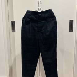 Moussy Plaid High-Waist Belted Trousers – Size 2 (S/M)