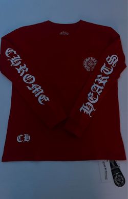 Red Large chrome hearts long sleeve new in bag with tags