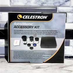 Celestron 94307 AstroMaster Accessory Kit 3 Filter 2 Eyepiece Barlow Lens Case