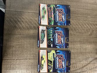 Lot Of 3 Cars Hot Wheels Neón 