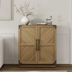 SC116A1ELTY0788 Sideboard Buffet Cabinet with Storage - Modern Farmhouse Credenza with Doors and Adjustable Shelves Fluted Kitchen Buffet Storage Cabi