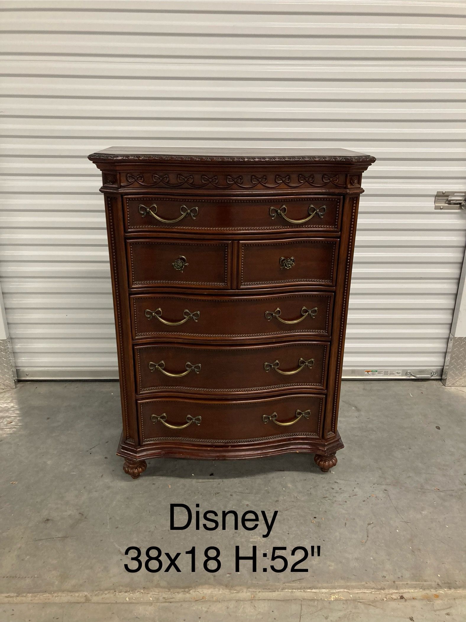 Antique Disney Style Chest Dresser Solid Wood 