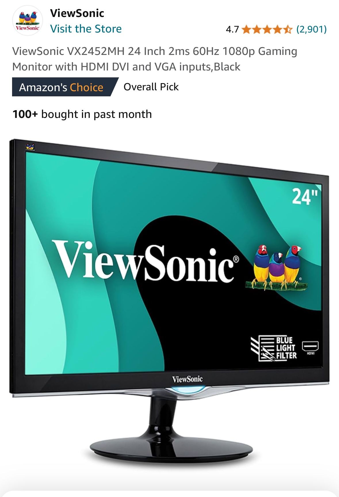 24” Gaming Monitor ViewSonic