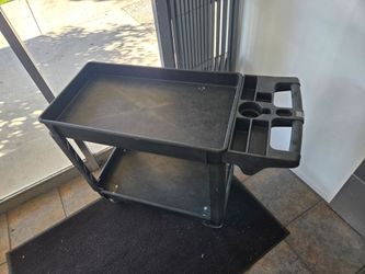 (Cash Only) $40 The FRANKLIN™ 30 in. x 16 in., 2-Shelf Utility Cart is made of lightweight, industrial-strength polypropylene