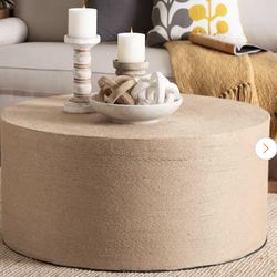 Lapis 35.3 in. Natural Brown Round Jute Coffee Table