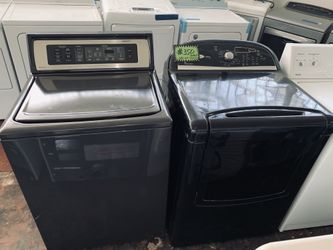 Top load washer and electric dryer working perfectly with 4 months warranty