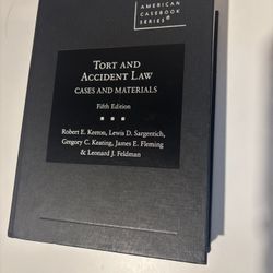 Law Textbook: Tort and Accident Law Case and Materials - Keeton, Sargentich, Keating, et al. -- Fifth Edition