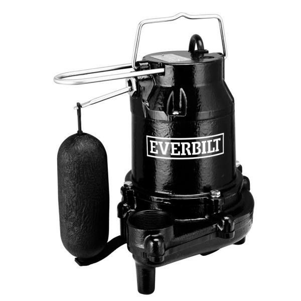 Everbilt 1/2 HP Cast Iron Submersible Sump Pump HDS50-Vertical Float Switch