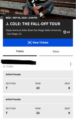 Jcole SD concert tickets