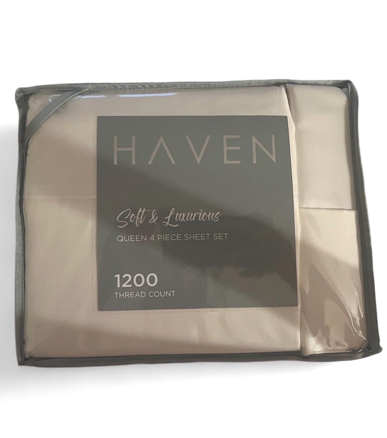 NEW $200 Haven 1200-Thread Count Triblend 4-Pc. Sheet Set, Queen Luxury Bedding