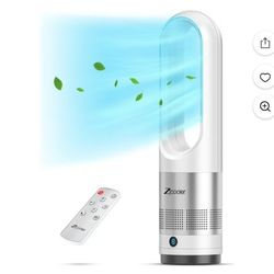 Tower Fan for Bedroom, 22 Inch Bladeless Fan, 80° Oscillating Fan with Remote, 8 Speeds, 9H Timer, Quiet Desk Cooling Fan, Standing Floor Fan