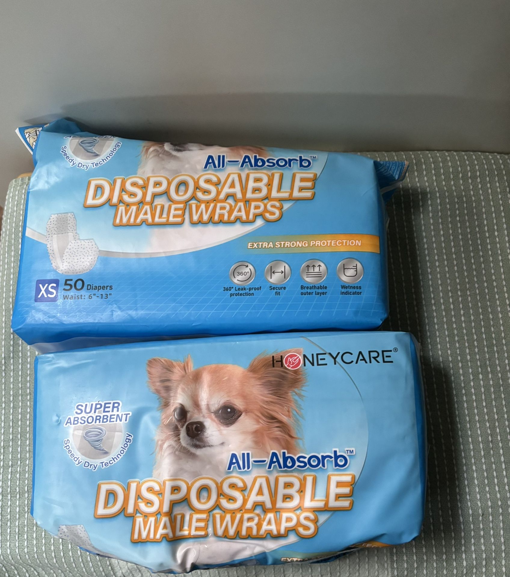 2 - 1/2 Bags Of Doggy Diapers Male Wraps