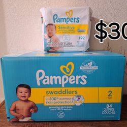 Wipes and Diapers Pampers