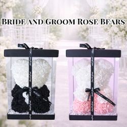 💍 Bride & Groom Rose Bears – The Perfect Wedding Gift! 💍