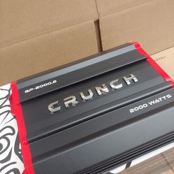 CRUNCH 2000 WATTS 2 CHANNEL BUILT IN CROSSOVER CAR AMPLIFIER  ( BRAND NEW PRICE IS LOWEST INSTALL NOT AVAILABLE )