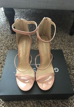 Nude 3-strap heels