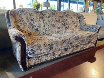 Patterned Wood Trim 3-Seater Sofa