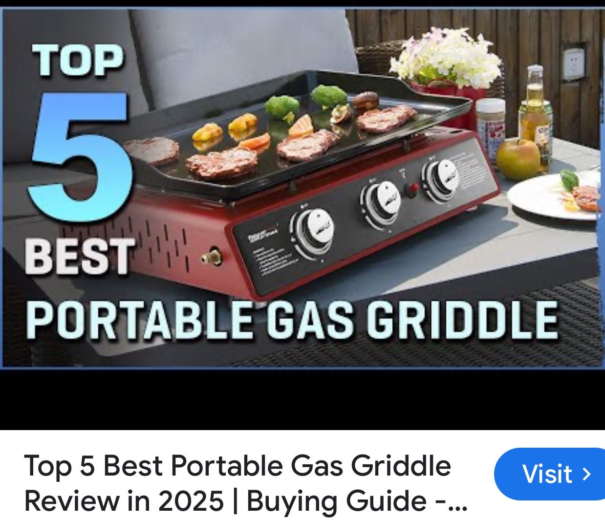 New In The Box Royal Gourmet Portable 3-Burner Gas Griddle in Red.