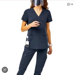 Figs Scrub Top Casma. Size XS.  Color: Dark Harbor