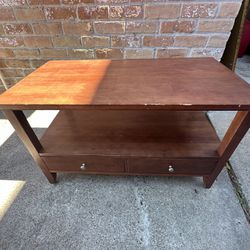Console Table Brown With 2 Drawers 
