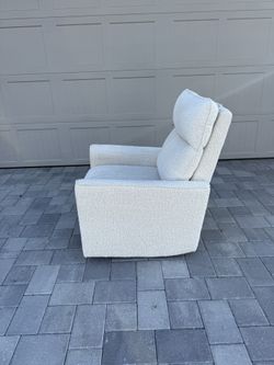 Modern Upholstered Rocker Chair – Cream / Off-White