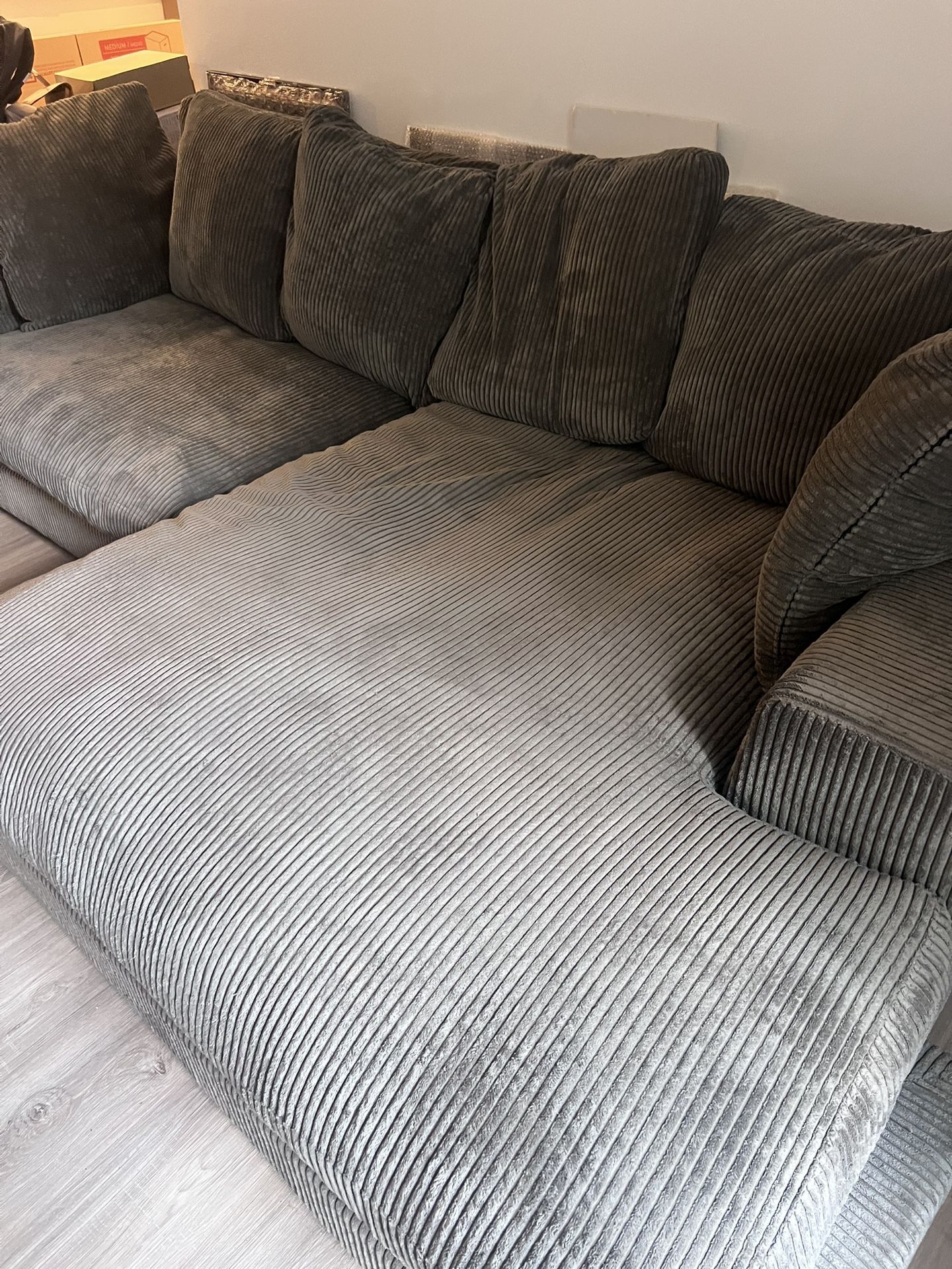 Grey Reversible Sectional Sofa