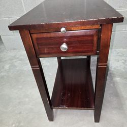 Dark Wood Accent Table with Drawer