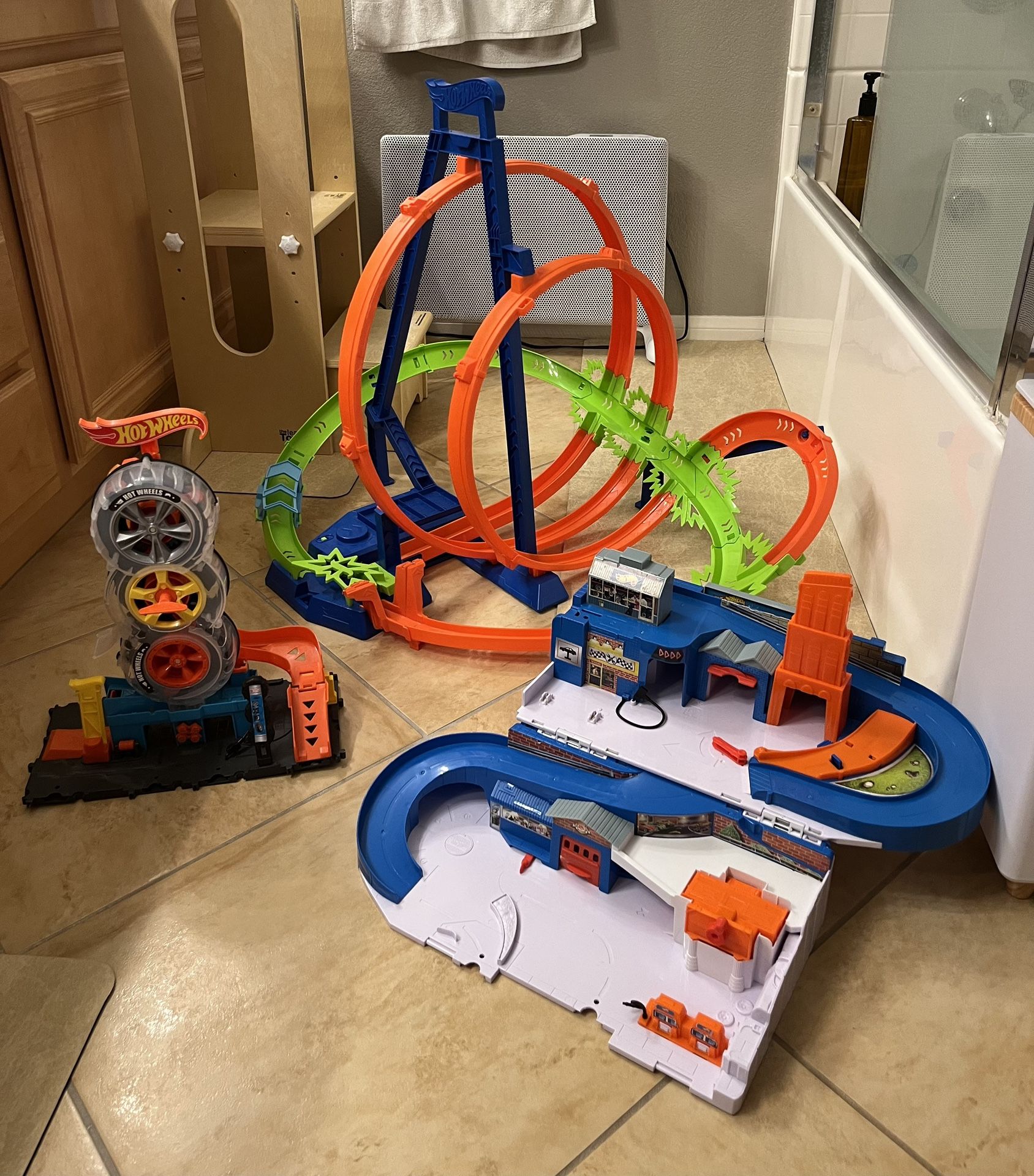 Three Hot Wheels Play Tracks